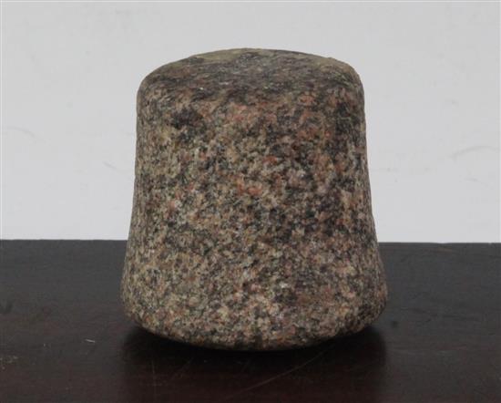 An Egyptian granite pestle, New Kingdom, 5cm